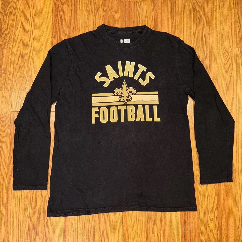 NFL New Orleans Saints Black Men's Long Sleeve T-Shirt Large